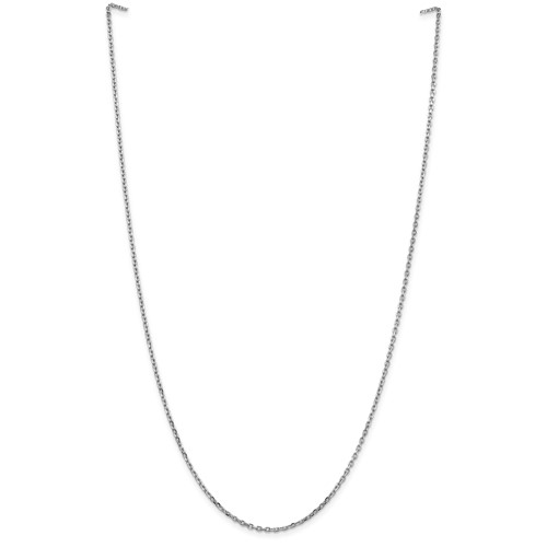 10k White Gold 24 inch Diamond-cut Cable Chain With Lobster Clasp 1.8mm