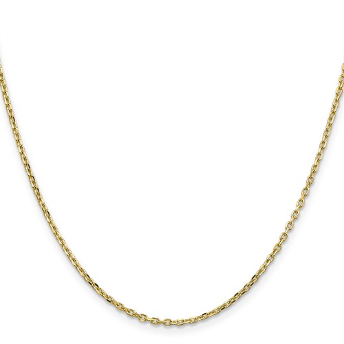 10k Yellow Gold 20 inch Diamond-cut Cable Chain With Lobster Clasp 1.8mm
