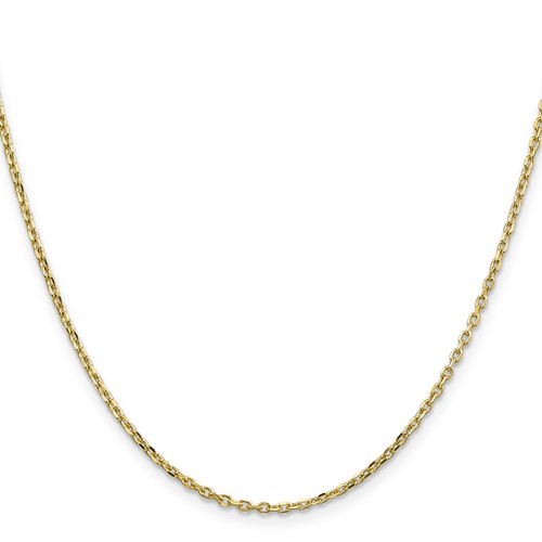 10k Yellow Gold 16 inch Diamond-cut Cable Chain With Lobster Clasp 1.8mm