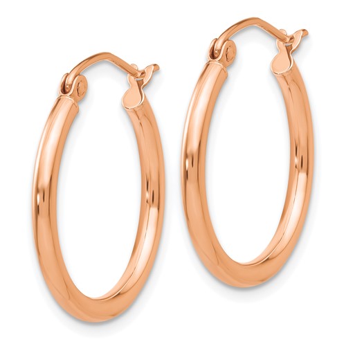 10kt Rose Gold 3/4in Round Hoop Earrings