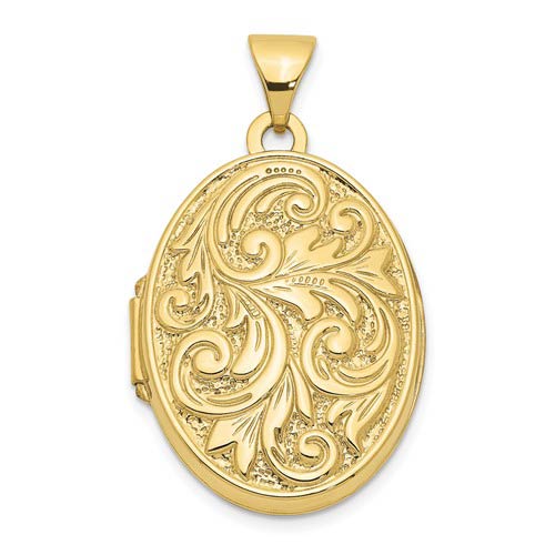 10k Yellow Gold Oval Love you always Reversible Locket
