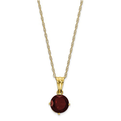 10kt Yellow Gold 1.6 ct Garnet Necklace with Diamonds