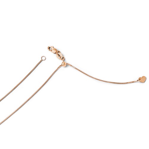 14k Rose Gold Adjustable Box Chain .8mm