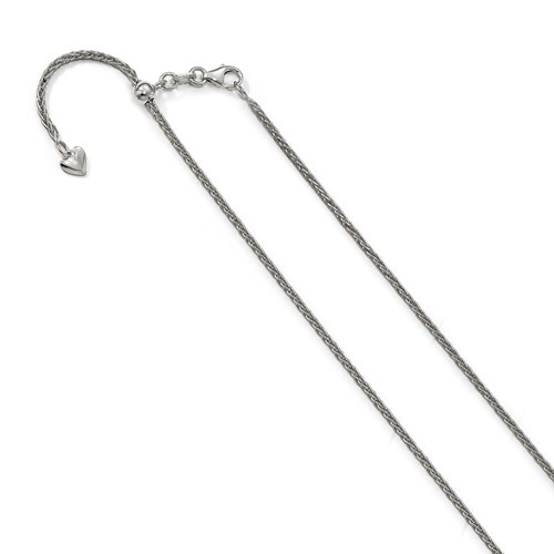 14k White Gold Adjustable Wheat Chain 1.5mm