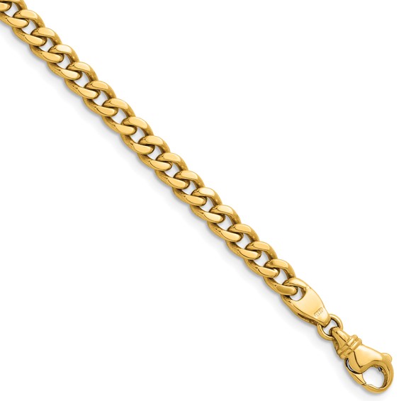 Herco 14k Yellow Gold 7.5in Italian Curb Link Bracelet 4.7mm Wide