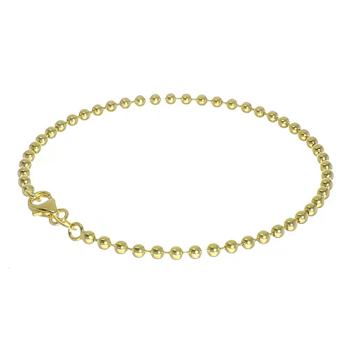 14k Yellow Gold 7.25in Polished Bead Bracelet 2.5mm