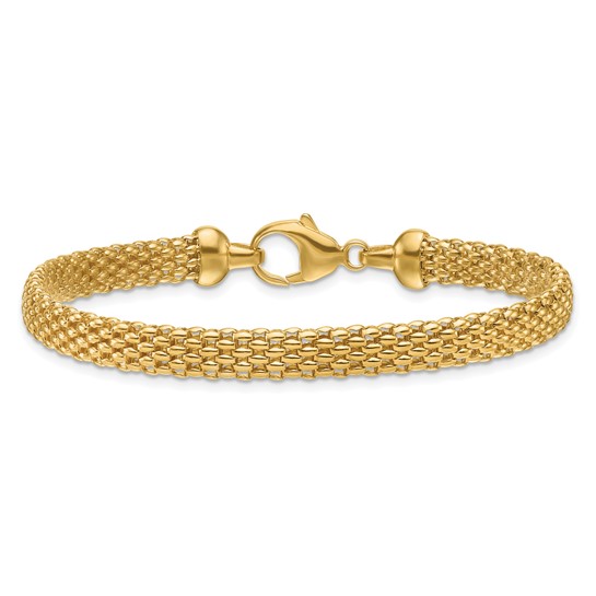 14k Yellow Gold 7.5in Popcorn Bracelet 3mm Wide