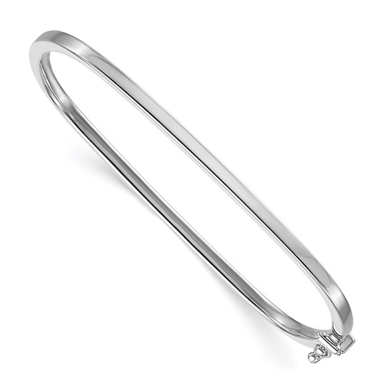 Herco 14k White Gold Square Hinged Bangle Bracelet