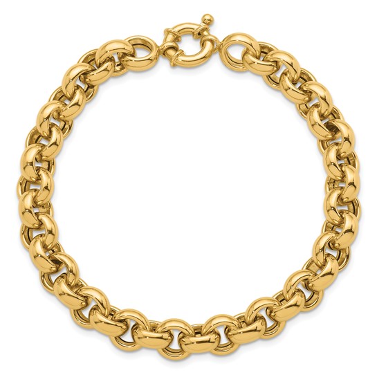 14k Yellow Gold 7.5in Rolo Link Bracelet 9.1mm