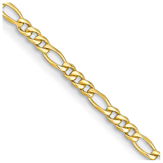 Herco 14k Yellow Gold 7.25in Solid Figaro Link Bracelet 4.8mm