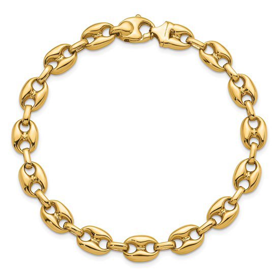 Herco 14k Yellow Gold Men's 8.5in Solid Mariner Link Bracelet 8.1mm
