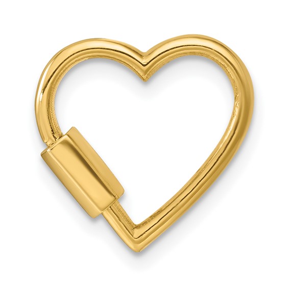 14k Yellow Gold Heart Shape Lock Pendant