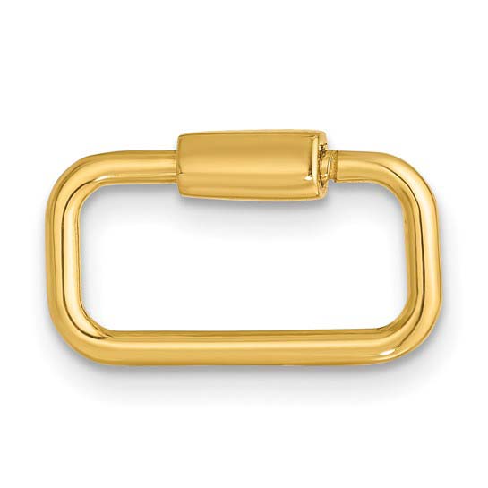 Herco 14k Yellow Gold Rectangle Carabiner Lock Pendant