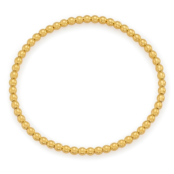 14k Yellow Gold Bead Stretch Bracelet
