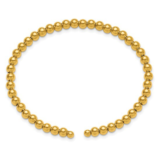 14k Yellow Gold Beaded Cuff Bracelet
