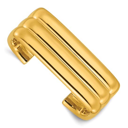 14k Yellow Gold Wide 3-Row Rectangular Cuff Bracelet