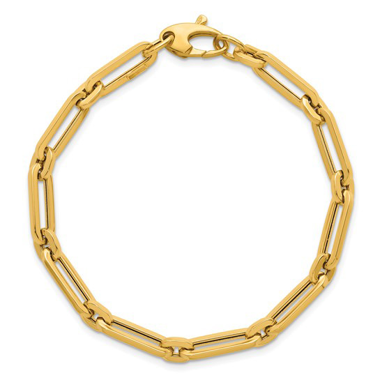 14k Yellow Gold 7.5in Paper Clip Bracelet 5.3mm