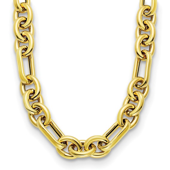 Herco 14k Yellow Gold Heavy Round and Oval Link Necklace 18in