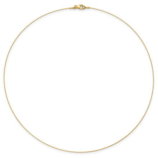 14k Yellow Gold Single Wire Necklace 18in