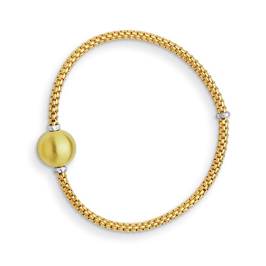 14K Two-tone Gold Cape Cod Satin Ball Stretch Bracelet