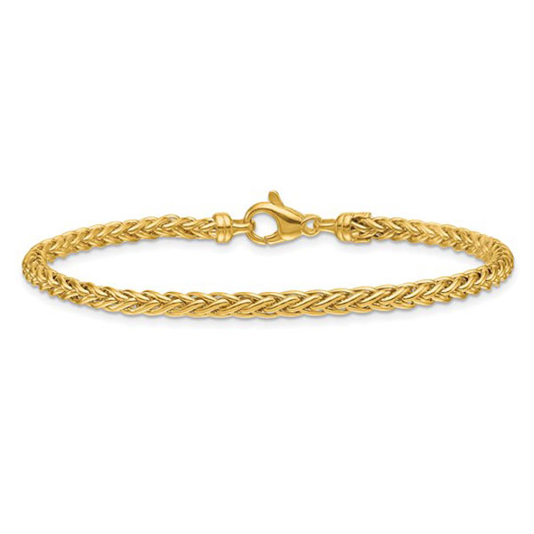14k Yellow Gold Solid Wheat Chain Bracelet 7.5in