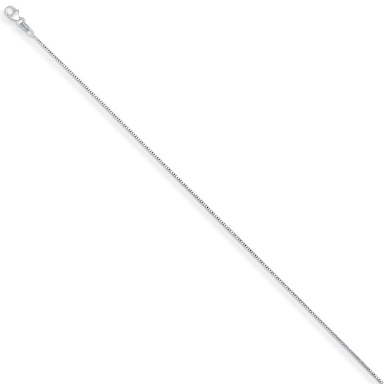 18k White Gold 18in Box Chain 0.9mm