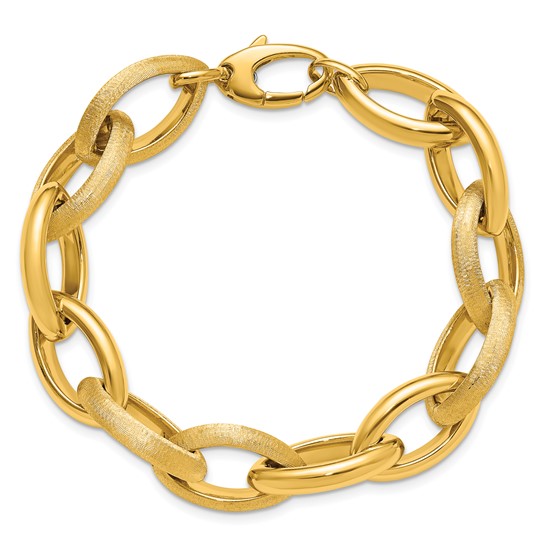 18k Yellow Gold Marquise Link Bracelet 7.5in