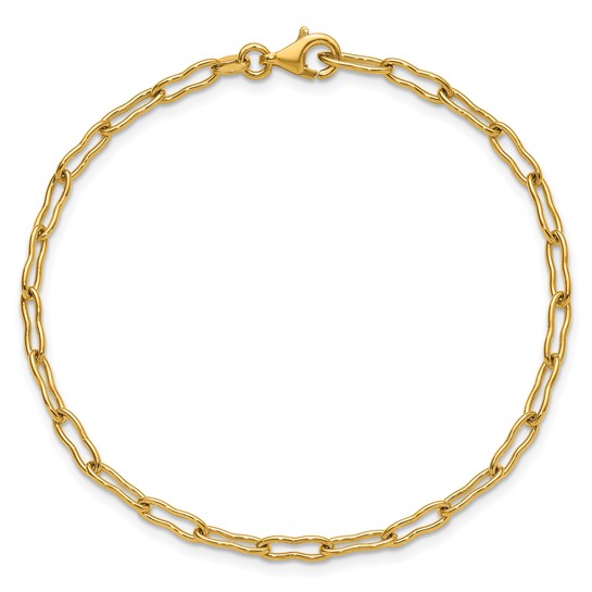 18k Yellow Gold Peanut Link Bracelet 7.25in