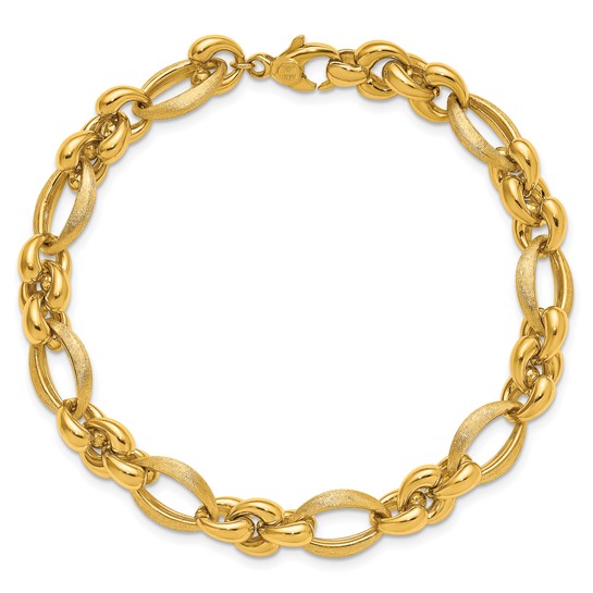 18k Yellow Gold Navette Link Bracelet 8in