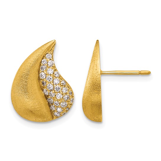 18k Yellow Gold .7 ct tw Diamond Teardrop Earrings