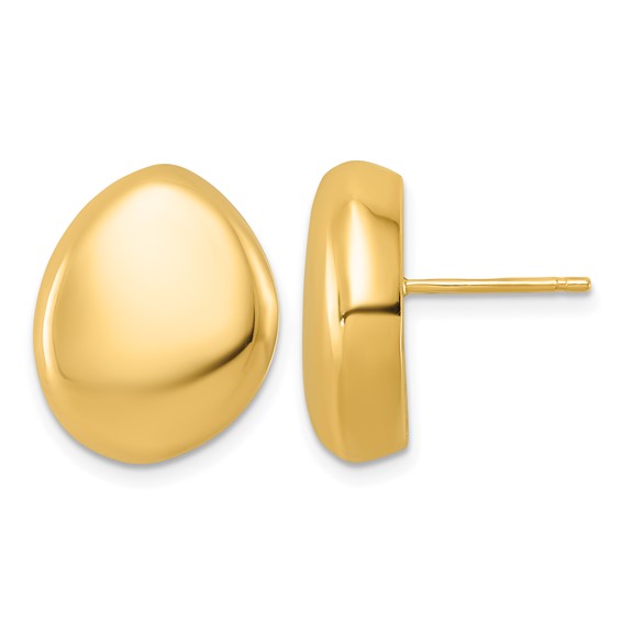 18k Yellow Gold Pebble Earrings