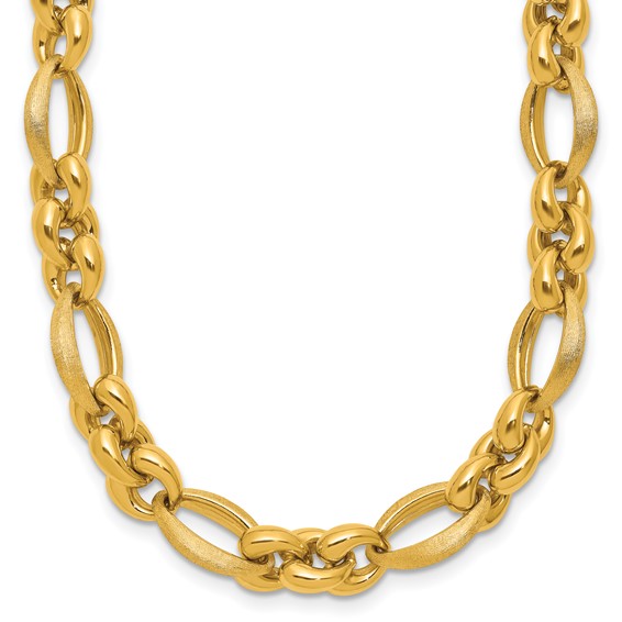 18k Yellow Gold Navette Link Necklace 18in