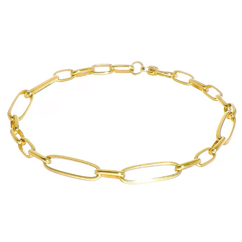 18k Yellow Gold Mixed Oval Link Bracelet 8in