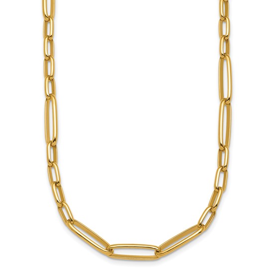 18k Yellow Gold Mixed Oval Link Necklace 24in