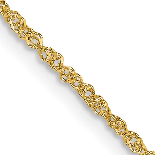 18k Yellow Gold 18in Singapore Chain 1.1mm
