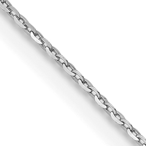 18k White Gold 20in Diamond-cut Cable Chain with Fancy Lobster Clasp 1.1mm Wide