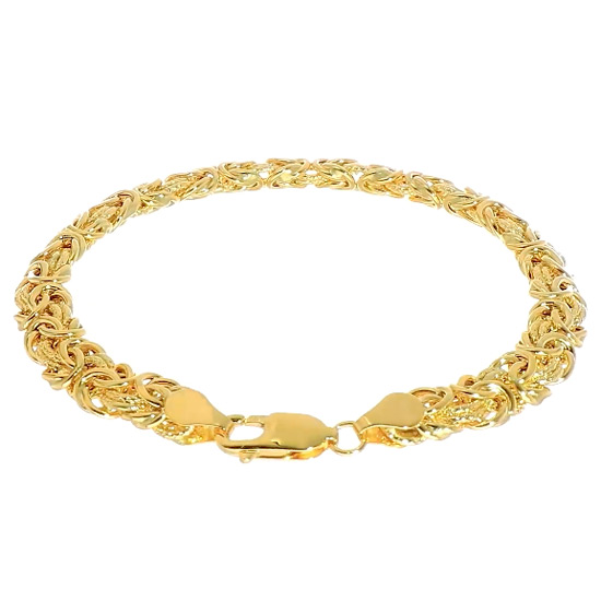 18k Yellow Gold 7.5in Byzantine Bracelet 7.5mm Thick