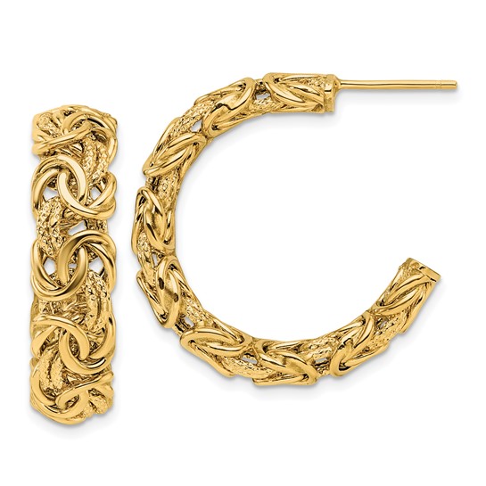Herco 18k Yellow Gold Byzantine Hoop Earrings