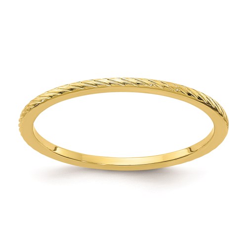 10k Yellow Gold Twisted Wire Stackable Ring 1.2mm