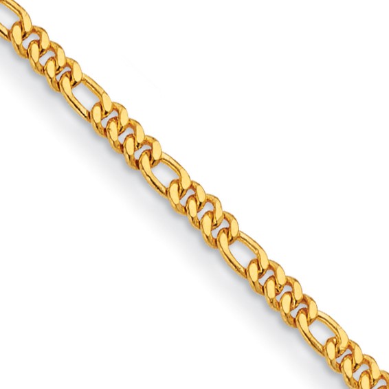 Herco 24k Yellow Gold 8in Solid Figaro Link Bracelet 4.8mm