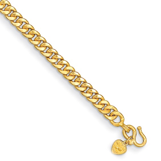 Herco 24k Yellow Gold 8in Curb Link Bracelet 7.2mm