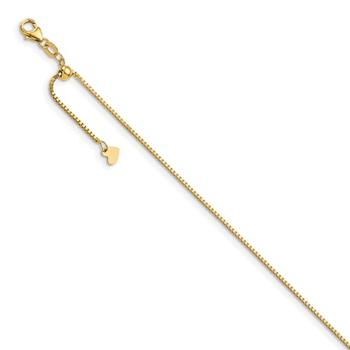 14k Yellow Gold 30in Adjustable Box Chain