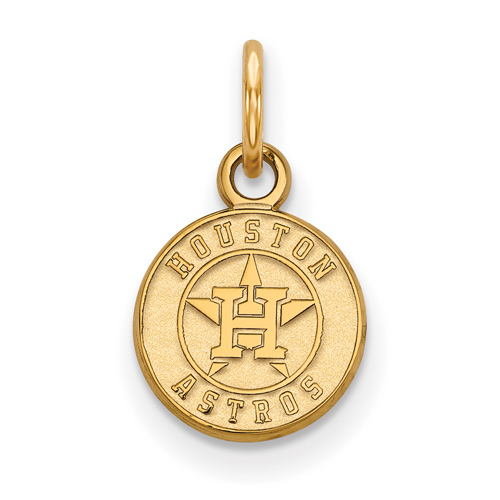 10k Yellow Gold 3/8in Round Houston Astros Charm