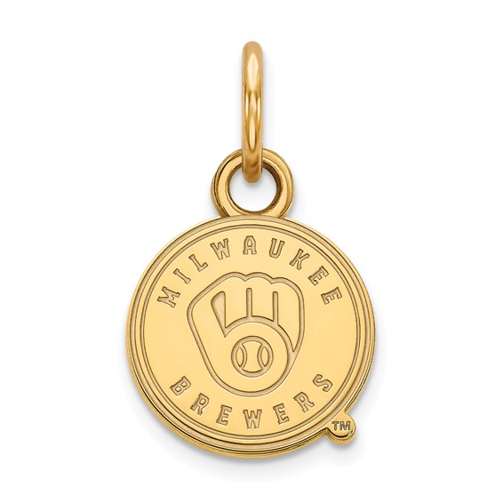 14k Yellow Gold 3/8in Milwaukee Brewers M Pendant