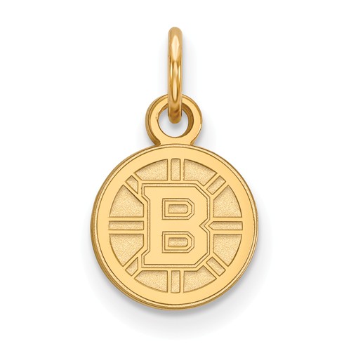 14k Yellow Gold 3/8in Boston Bruins Logo Charm