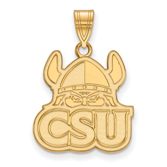 10k Yellow Gold Cleveland State University Vikings Pendant 3/4in