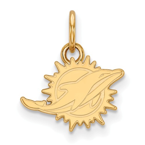 10k Yellow Gold 3/8in Miami Dolphins Logo Charm