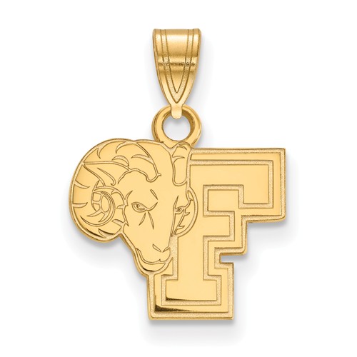 10k Yellow Gold Fordham University Rams Pendant 1/2in