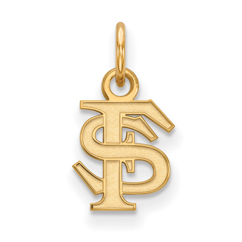 14kt Yellow Gold 1/4in Florida State University FS Pendant