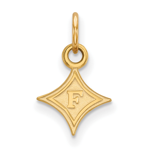 10k Yellow Gold 3/8in Furman University Diamond Logo Charm